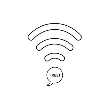 Flat design style vector concept of wifi symbol with speech bubble icon and f Illustrazione stock