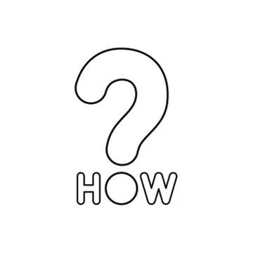 Flat design style vector concept of how text with question mark icon on white Ilustración de archivo