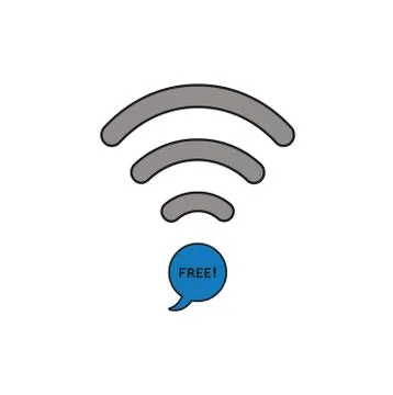 Flat design style vector concept of wifi symbol with speech bubble icon and f イラスト素材