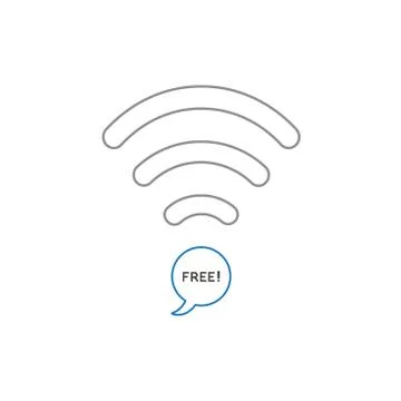 Flat design style vector concept of wifi symbol with speech bubble icon and f Illustrazione stock