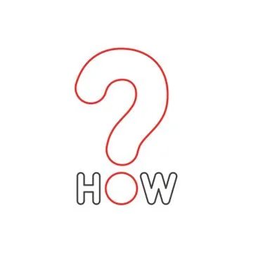 Flat design style vector concept of how text with question mark icon on white Stock Illustration