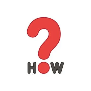 Flat design style vector concept of how text with question mark icon on white Ilustración de archivo