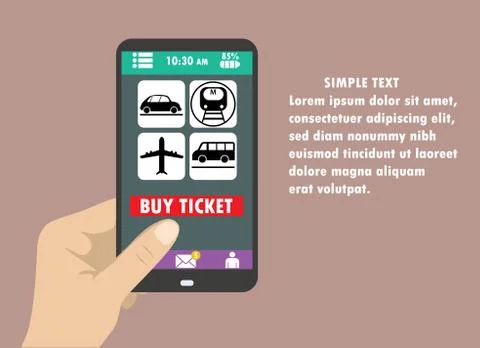 Flat design style vector illustration of modern smartphone with Stock Illustration