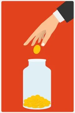 Flat design style vector illustration. Businessman's hand throwi Illustrazione stock