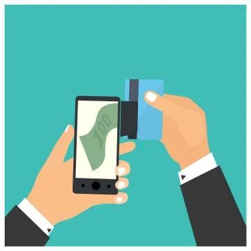 Flat design style vector illustration. Smartphone with processin Illustrazione stock