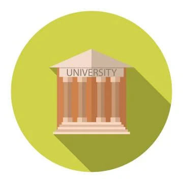 Flat design style vector illustration concept for University building educati Stock Illustration