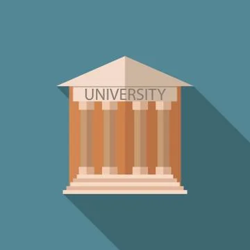 Flat design style vector illustration concept for University building educati Stock Illustration