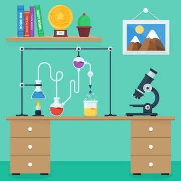 Flat design style vector illustration icons set of science and technology dev Stock Illustration