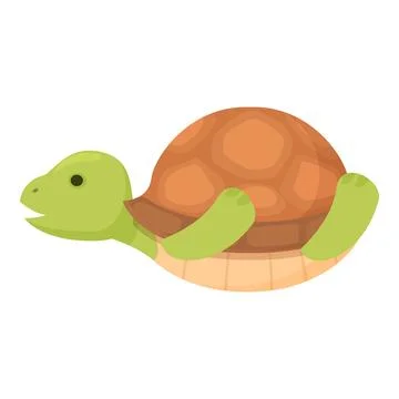 Flat design style vector illustration of a charming cartoon turtle Stock Illustration