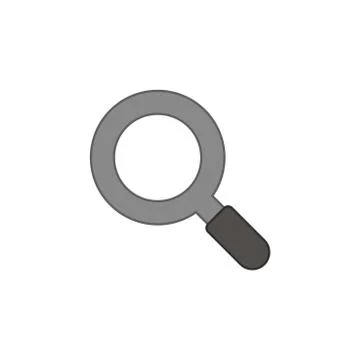 Flat design style vector of magnifying glass or magnifier symbol icon on whit Stock Illustration