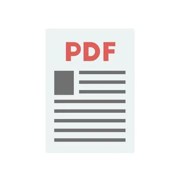 Flat design style. vector pdf icon illustration isolated on white, pdf icon. Stock Illustration