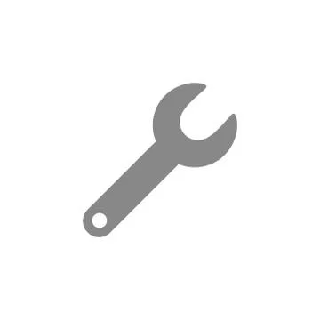 Flat design style vector spanner icon on white with flat design style Stock Illustration