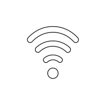 Flat design style vector of wifi symbol icon on white. Black outlines. Stock Illustration