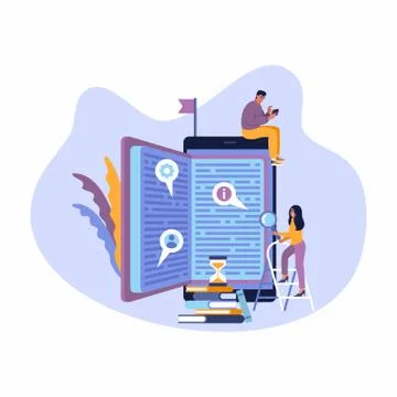 Flat design style web banner for education apps, online training courses, dis Stock Illustration
