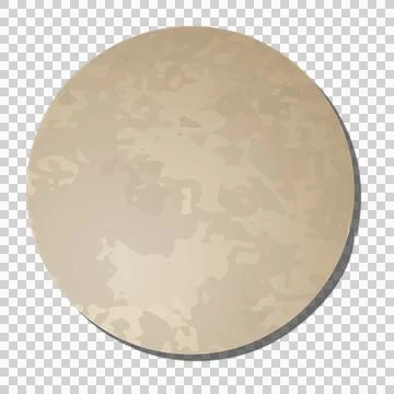 Flat design stylized textured circle is floating above transparent canvas, Illustrazione stock