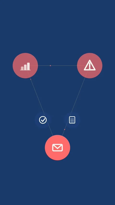 Flat design Subscription churn prediction animation - cobalt blue marketing Stock Footage 342627297