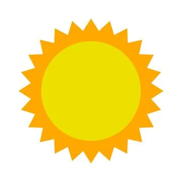 Flat design sun icon. Summer. Vector. Stock Illustration