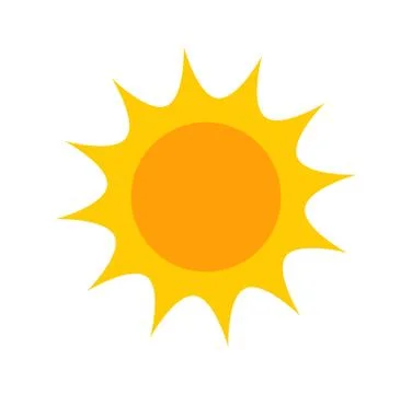 Flat design sun icon. Vector illustration. Illustrazione stock