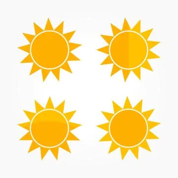 Flat design sun icons. Vector illustration. Stock Illustration