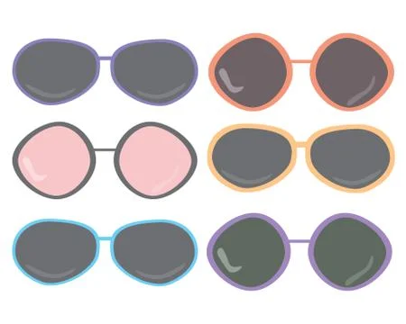 Flat Design Sunglasses Illustration Set 库存插图