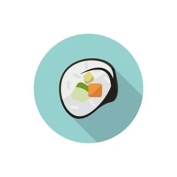 Flat design sushi roll Stock Illustration