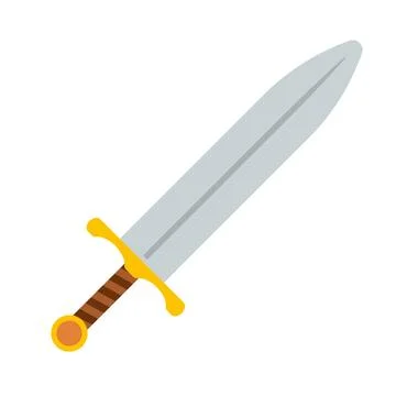 Flat design sword icon. Game item. Vector. Stock Illustration