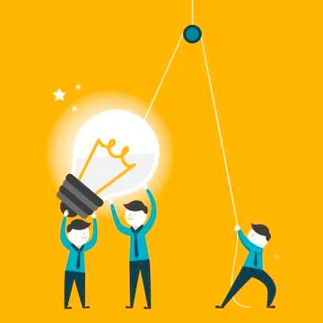 Flat design for team work concept Stock Illustration