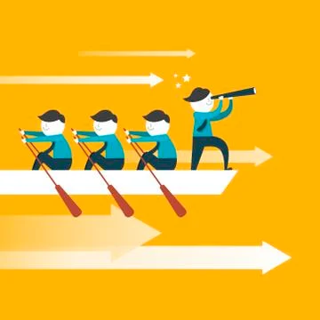 Flat design for team work concept Illustrazione stock