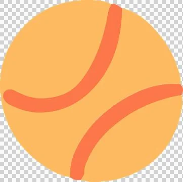 Flat design tennis ball is featuring orange stripes on yellow circle with Stock Illustration