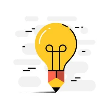 Flat design thin line concept of creative writing Stock Illustration