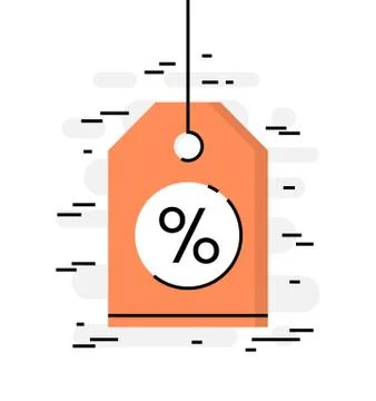 Flat design thin line concept of discount Illustrazione stock