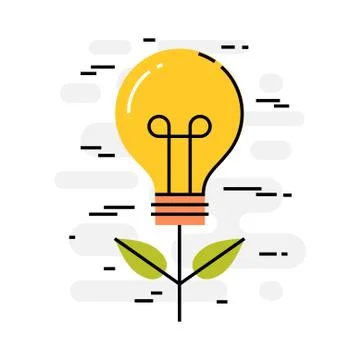 Flat design thin line concept of clean energy Illustrazione stock