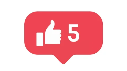 Flat design thumbs up 4K social media like counter, shows clicks over time on a  Stock Footage 130025742