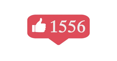 Flat design thumbs up 4K social media like counter Stock Footage 147182735