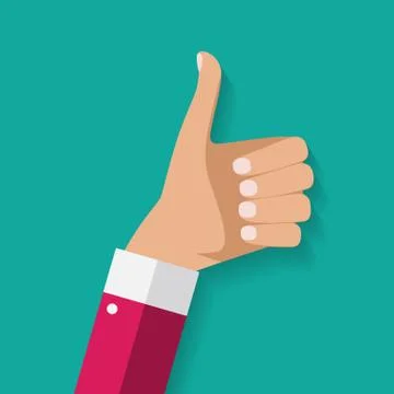 Flat Design Thumbs Up Background . Vector Illustration Stock Illustration