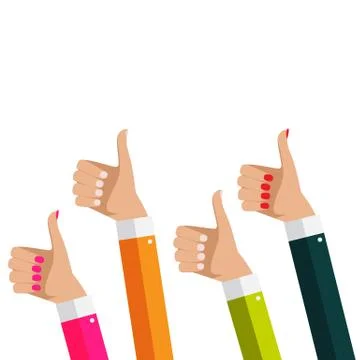 Flat Design Thumbs Up Background . Vector Illustration Stock Illustration