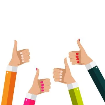 Flat Design Thumbs Up Background . Vector Illustration Stock Illustration