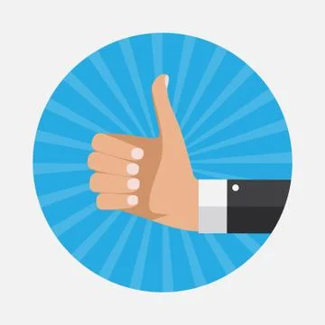Flat Design Thumbs Up Background . Vector Illustration Stock-Illustration