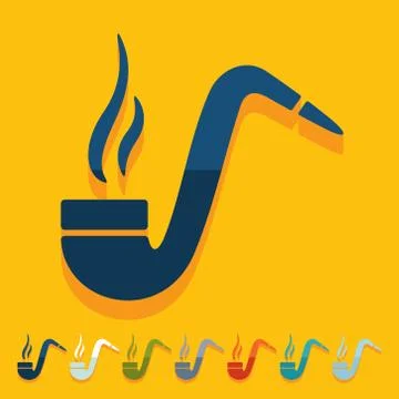 Flat design: tobacco pipe Illustrazione stock