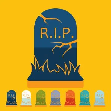 Flat design: tombstone Stock Illustration