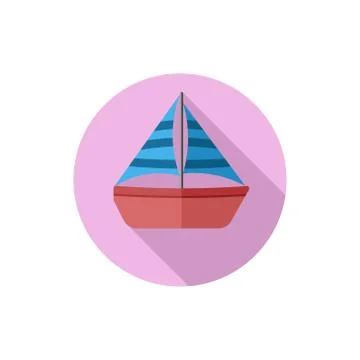 Flat design Toy Boat Stock Illustration