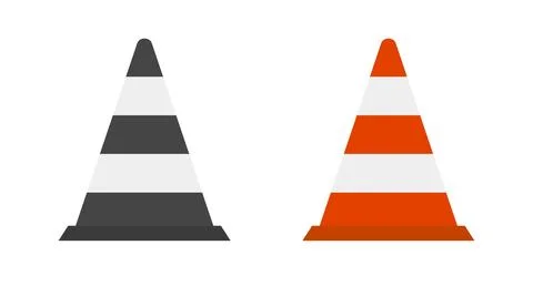 Flat design traffic cone icon set. Road cones. Tools for road control at co.. Stock Illustration