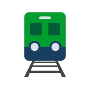 Flat design train. Subway and railroad. Vector. Illustrazione stock