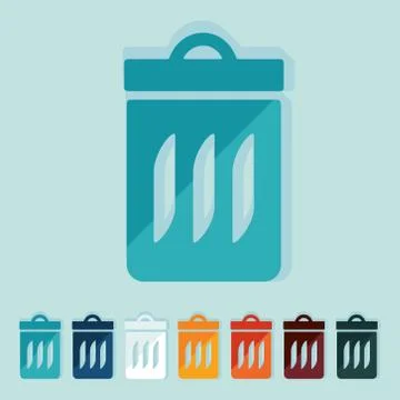 Flat design: trash can Stock Illustration