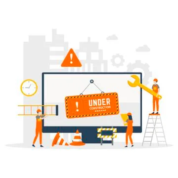 Flat design under construction concept Stock Illustration