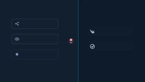 Flat design User-generated content journey animation - navy blue marketing Vidéo 342626287