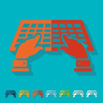 Flat design. using the keyboard Illustrazione stock