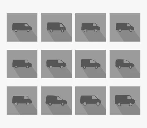 Flat design van icon illustrated in vector on white background Stock Illustration