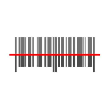 Flat design vector barcode icon - reading information. Stock Illustration
