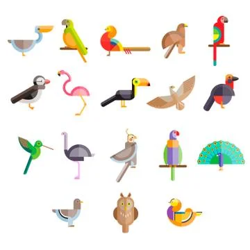 Flat design vector birds icon Stockillustratie